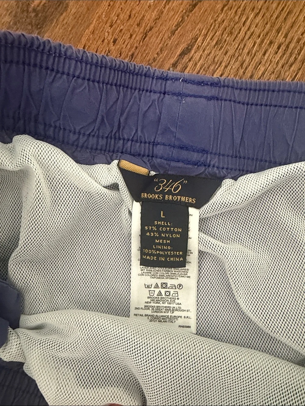 Men's Brooks brothers Blue Drawstring swim trunks Shorts sz large